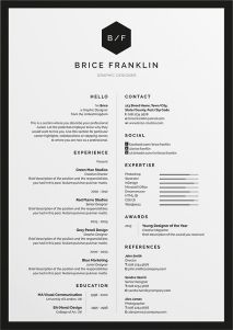 Download Black and White CV Brice for free, by clicking download button